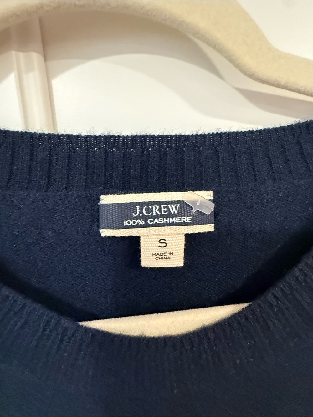J. Crew Navy Cashmere shrunken crewneck sweater - Picture 4 of 4